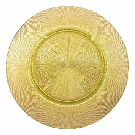 RED POMEGRANATE COLLECTION 13 in. Ritz Glitter Charger Plates, Gold - Set of 8 1694-0